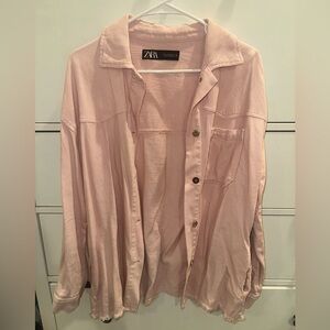 Zara Light Pink Shirt Jacket